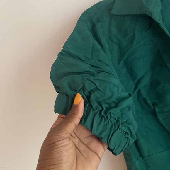Zara Emerald Tie Front Midi Dress - Picture 5 of 6